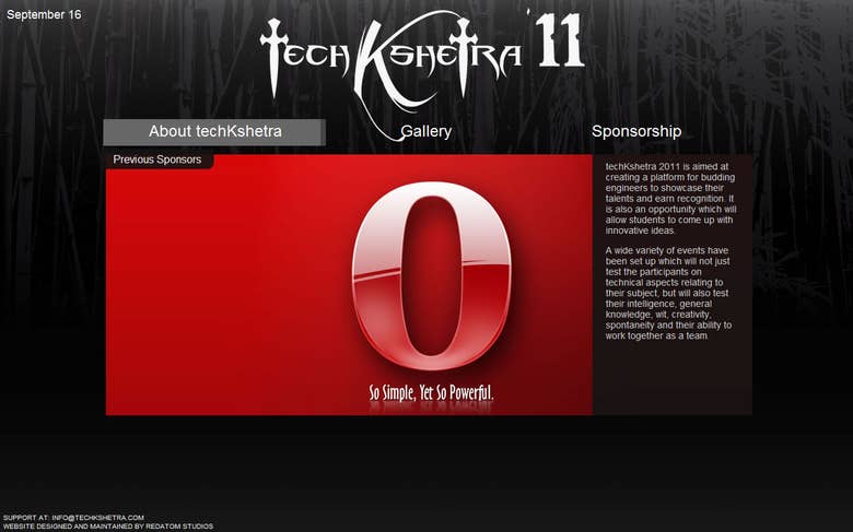 Techkshetra&#039;11 Sponsorship Website