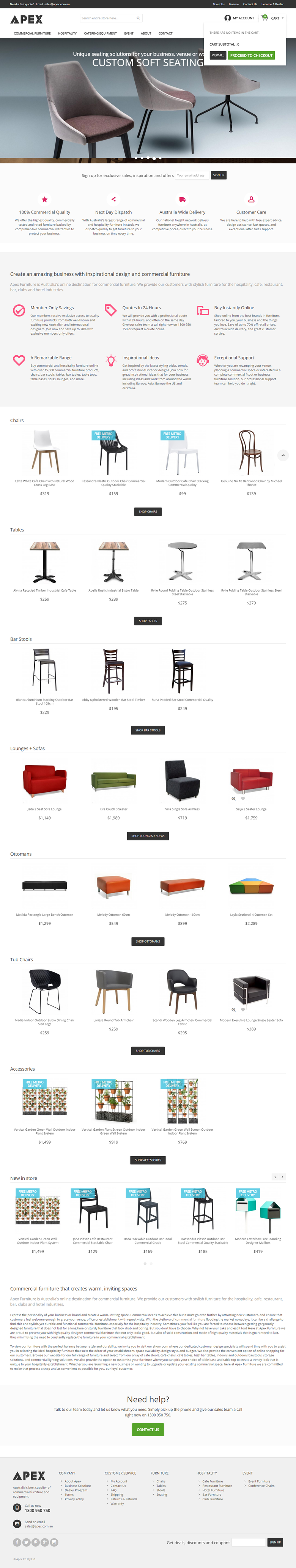 Commercial Furniture  E- Commerce Website