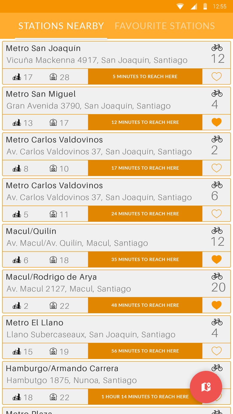 App Design for Santiago Bike App