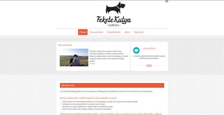 Feketekutya Dog Grooming Service Website