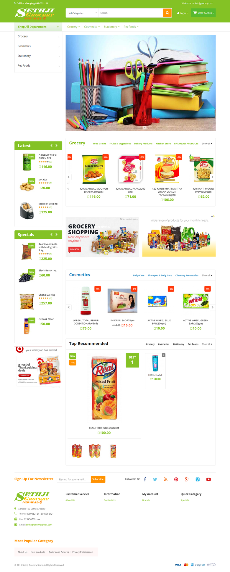 Ecommerce  Grocery Store
