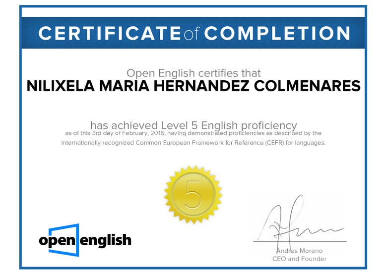 English Certificated