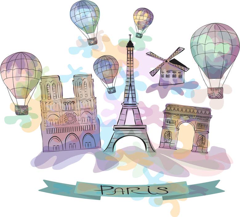 Travel illustration of Paris