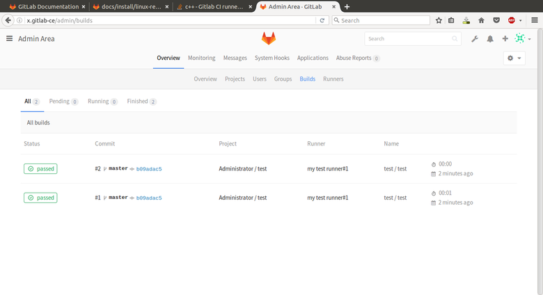 Continous Integration with gitlab