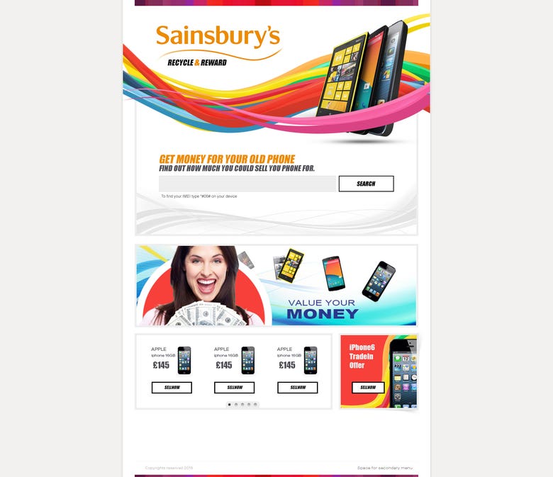 Website Development for Sainsbury for selling old phones