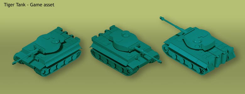 Isometric tank asset for games.