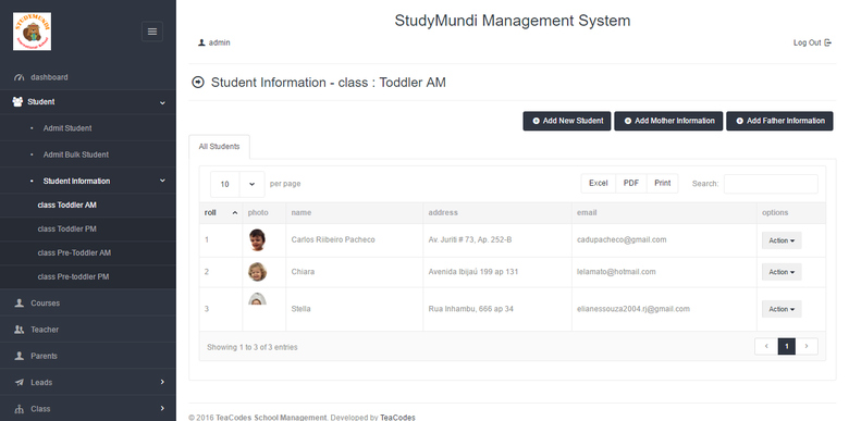 StudyMundi - School management system