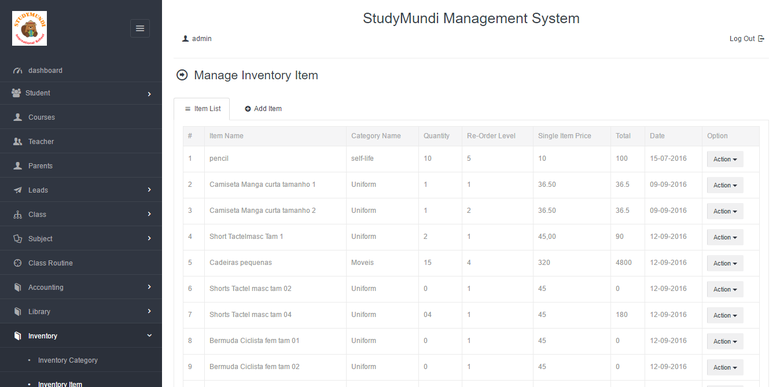 StudyMundi - School management system
