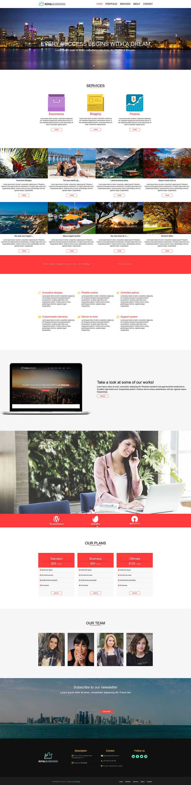 PSD to HTML - Royal Business HTML5 webpage