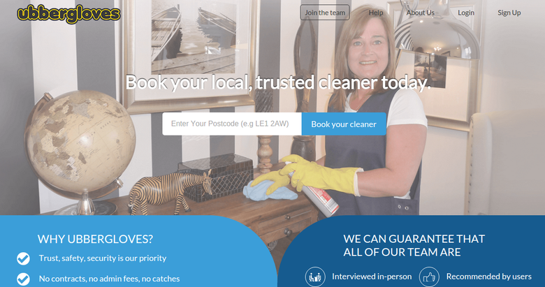 Ubbergloves- Cleaner Service Booking Website