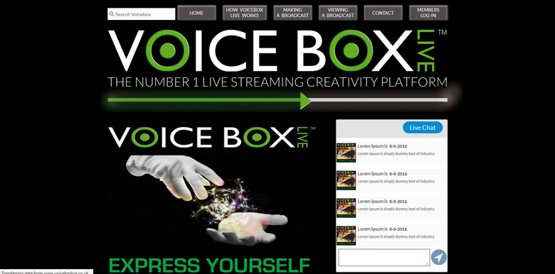Voicebox Live streaming site