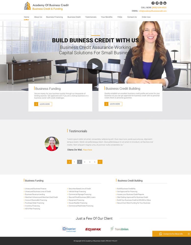 Academy of Business Credit Wordpress Site