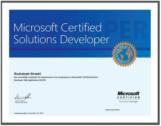 Microsoft Certified Software Developer(Web Applications)