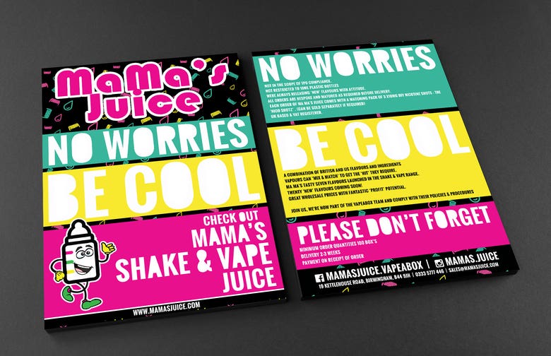 MaMa's Juice A5 Promotional Flyer