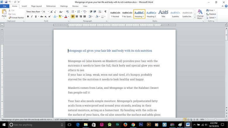 Typing to Ms-Word Document