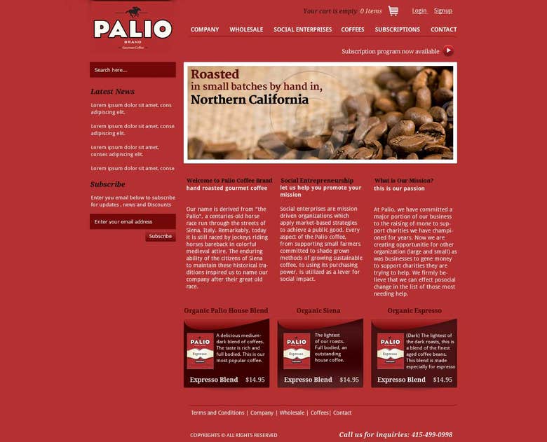 Subscription Based WooCommerce Setup: PalioCoffee.com