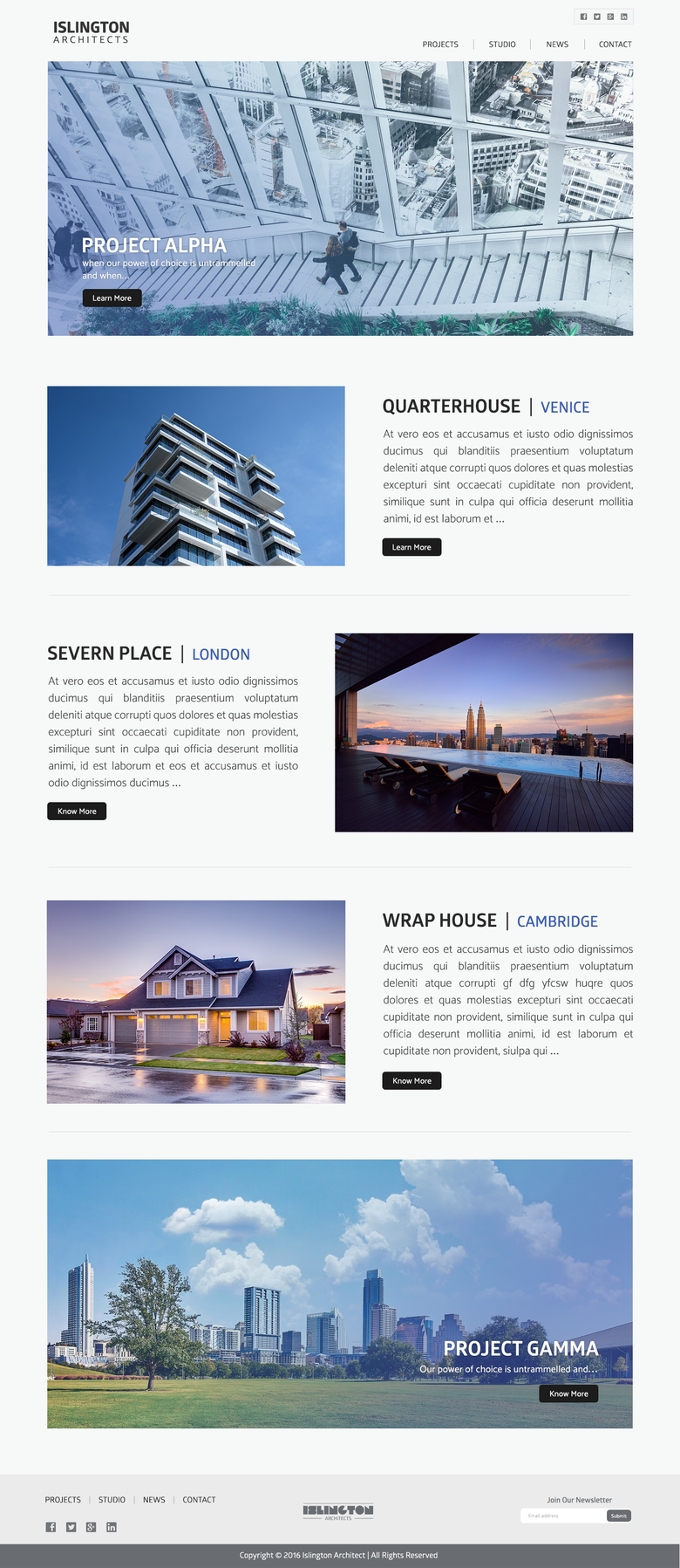 Islington Architects - Website Mockup