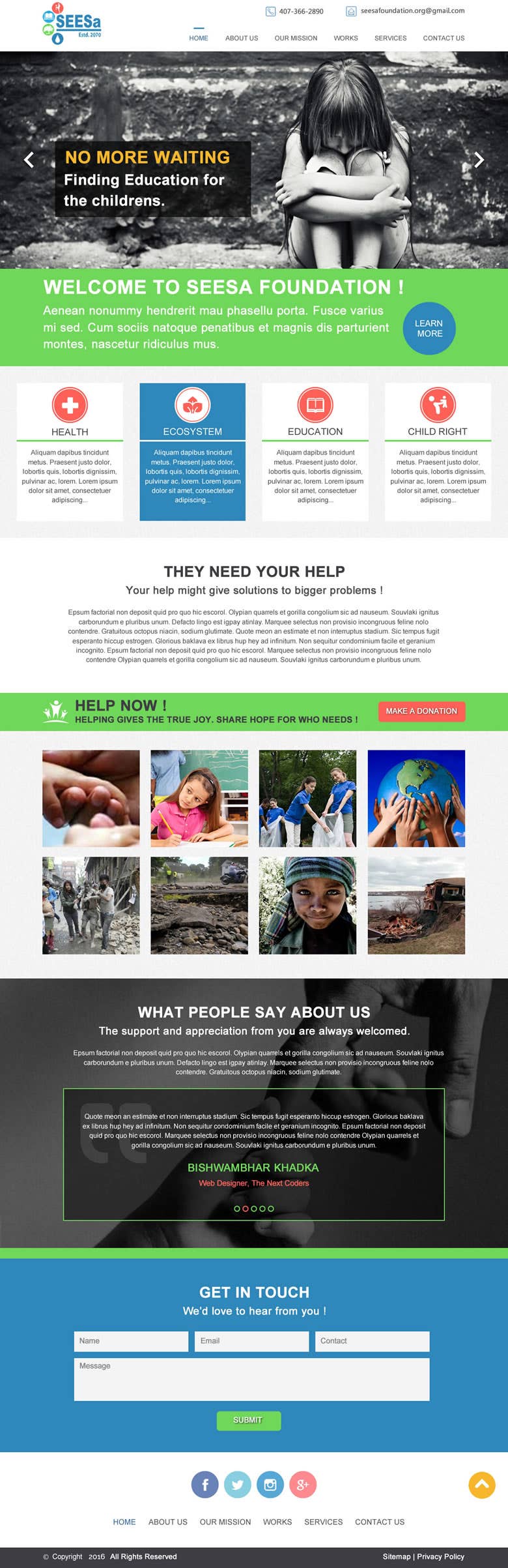 SEESa Foundation NGO Website