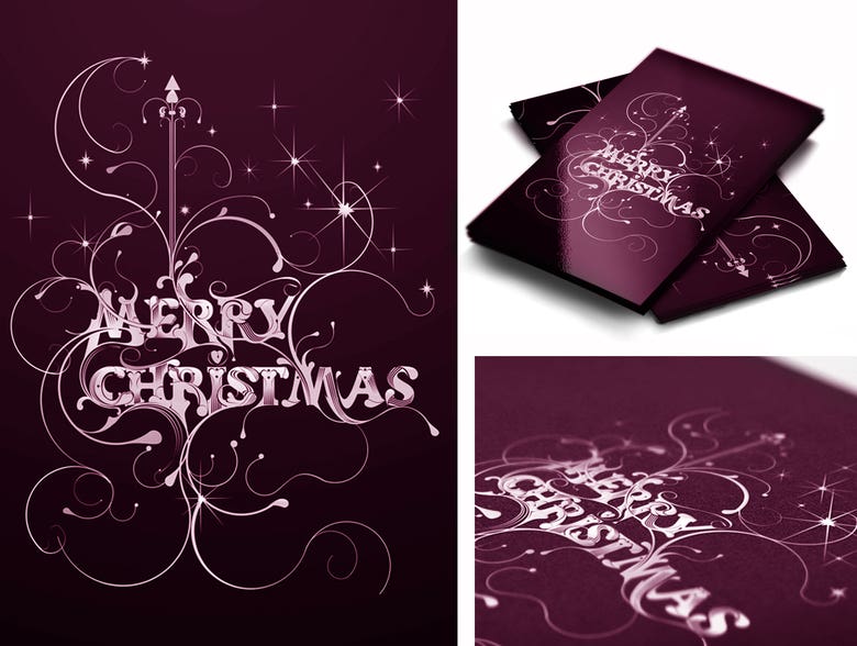 Christmas card with creative typography