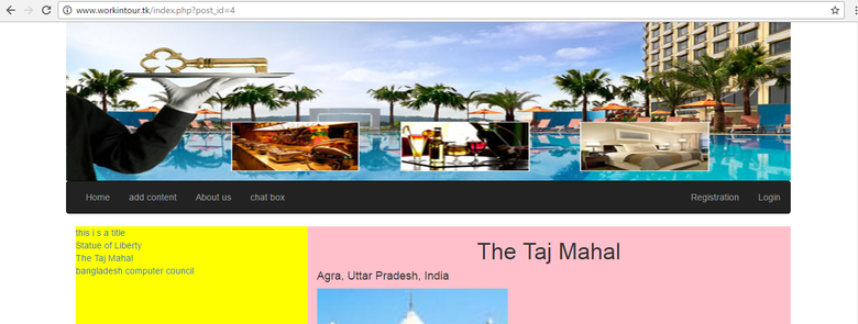Tourism site with chatbox