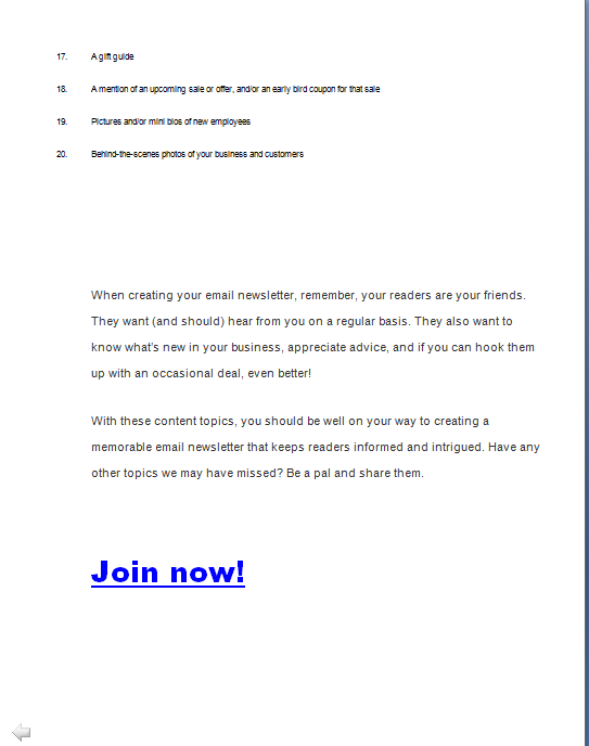 Newsletter Sales Letter writing project