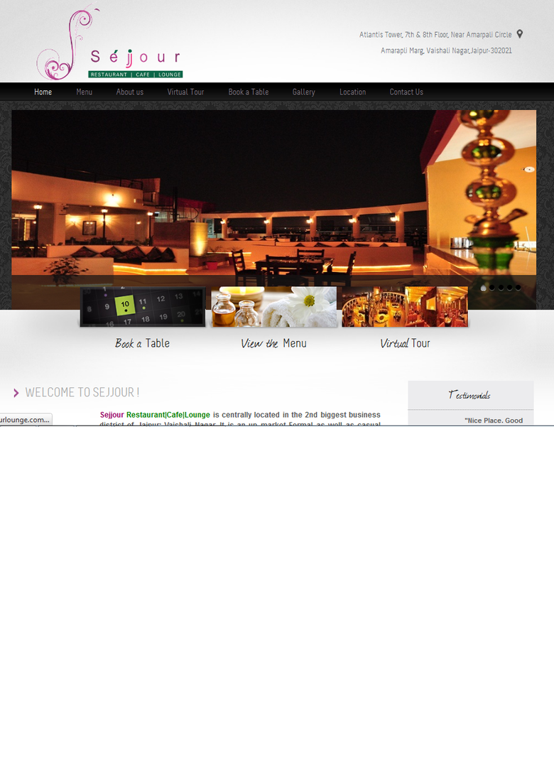 Sejjour Lounge | A website for a restaurant
