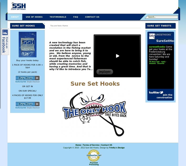 Sure Set Hooks - An e-commerce website