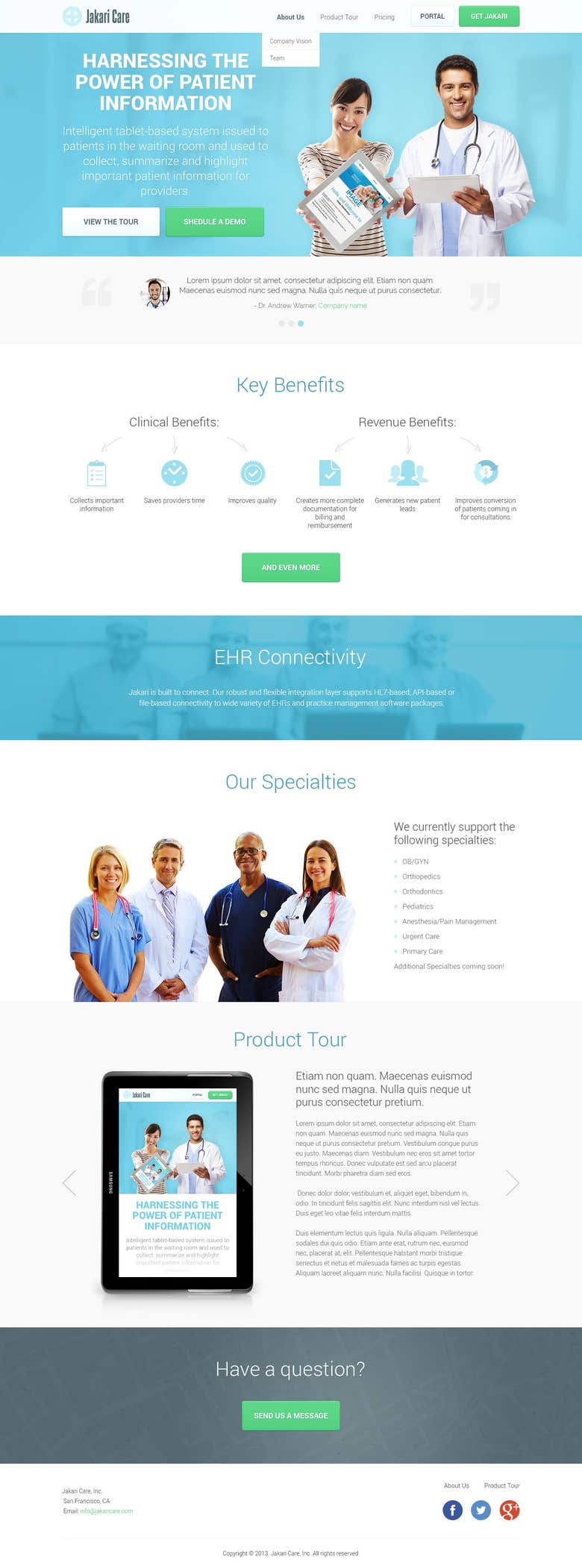 Site development for medical software company