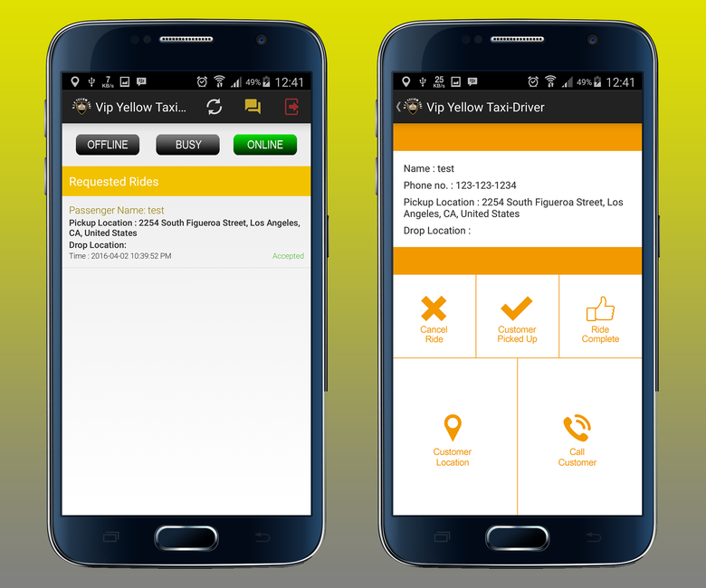 Android Taxi App and Web-based Dispatcher