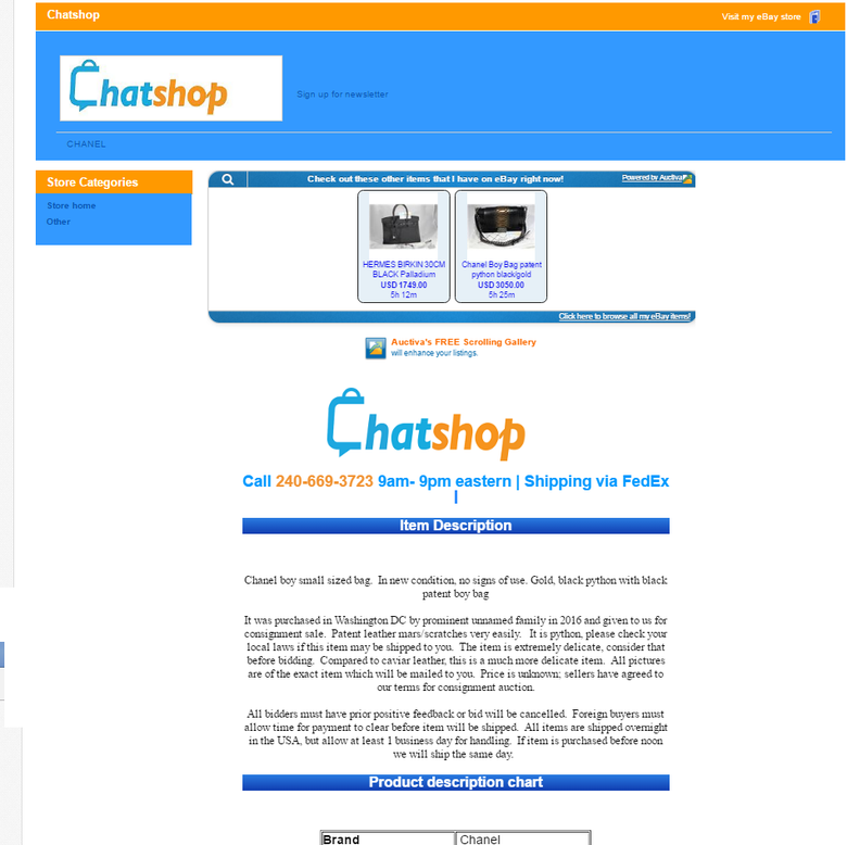 Design Ebay Template & Store ChatShop