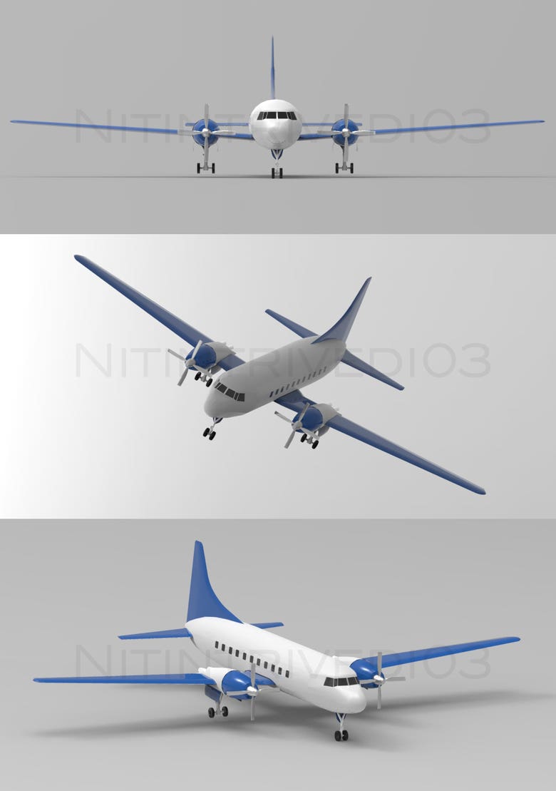 Low-poly plane model