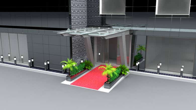 Building entrance 3D design