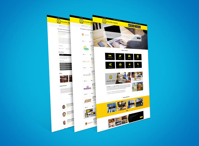 Yellow Pages Website Mokeup