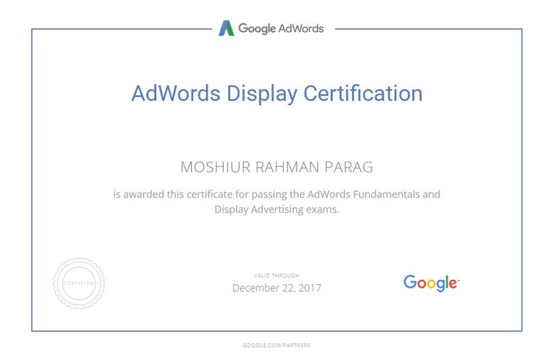 AdWords Display Certification