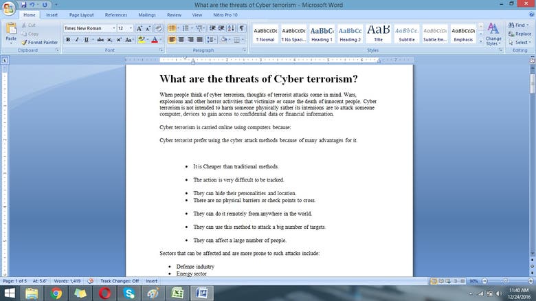 Writings on "Threats of cyber Terrorism"