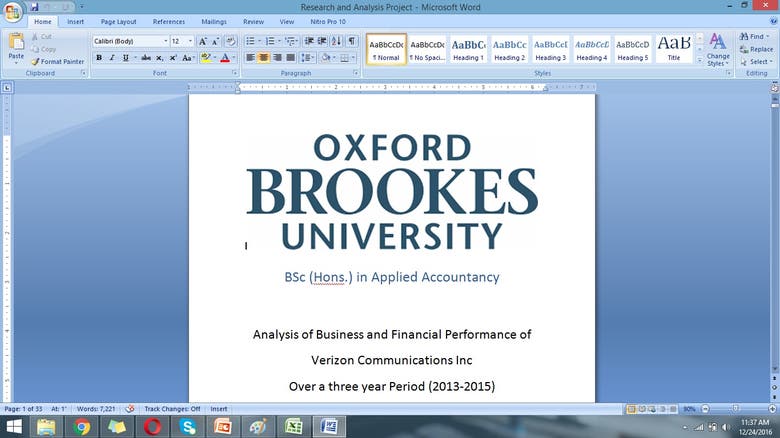 Academic Research for a student of Oxford Brookes University