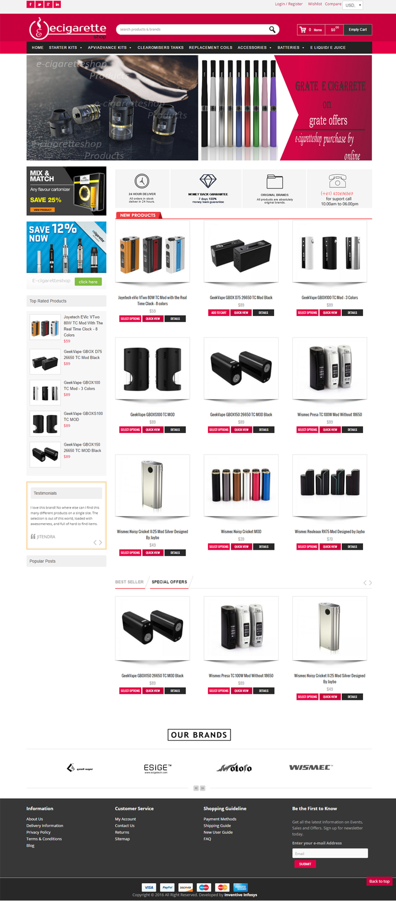 Ecigaretteshop.com.au online woo-commerce store