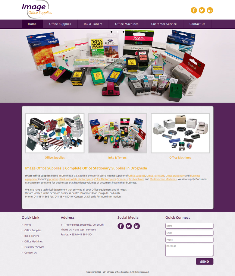 Printer supplier Service website in wordpress