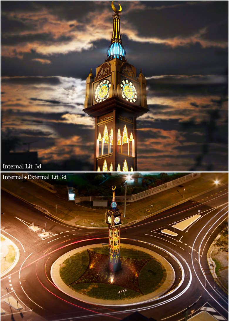 Clock tower 3d Design and render
