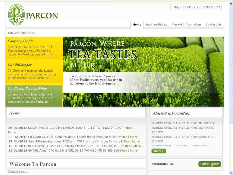 www.parcon-india.com [Tea Auction Project]