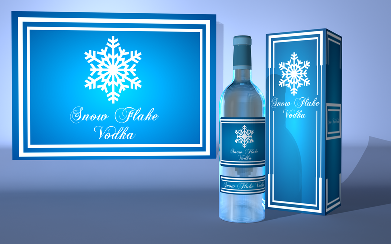 the 2 brands logo and label and bottle proposal for vodka