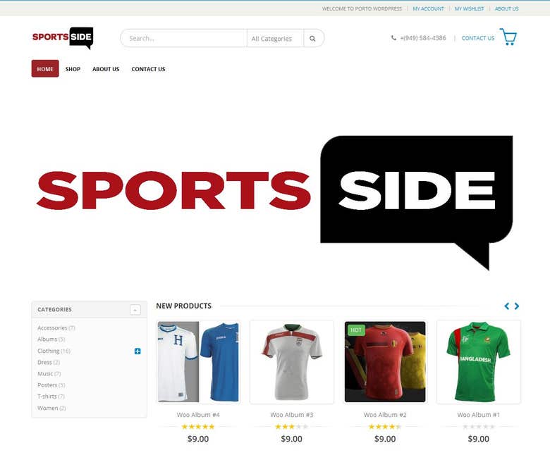 Woocoomerce sports shop(http://shop.sportssidedaily.com/)