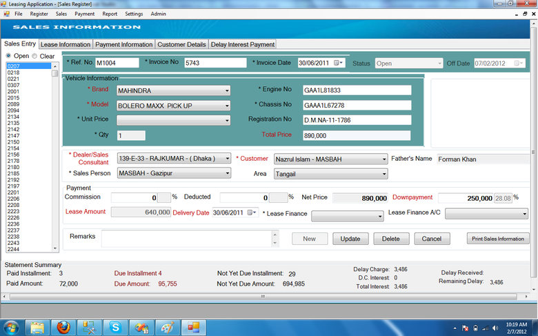Lease and Finance Management System