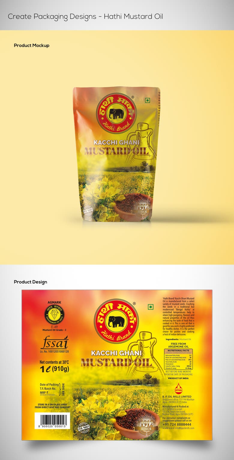 Create Packaging Designs - Hathi Mustard Oil