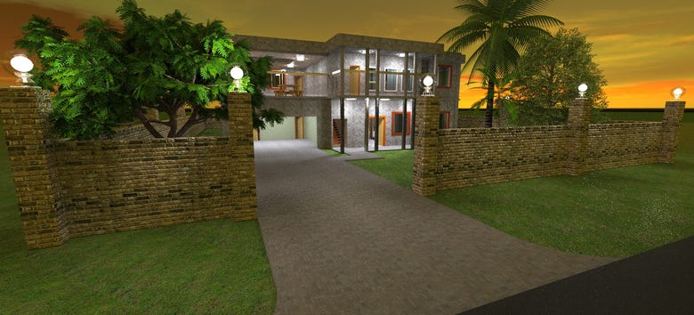 Typical house design and render