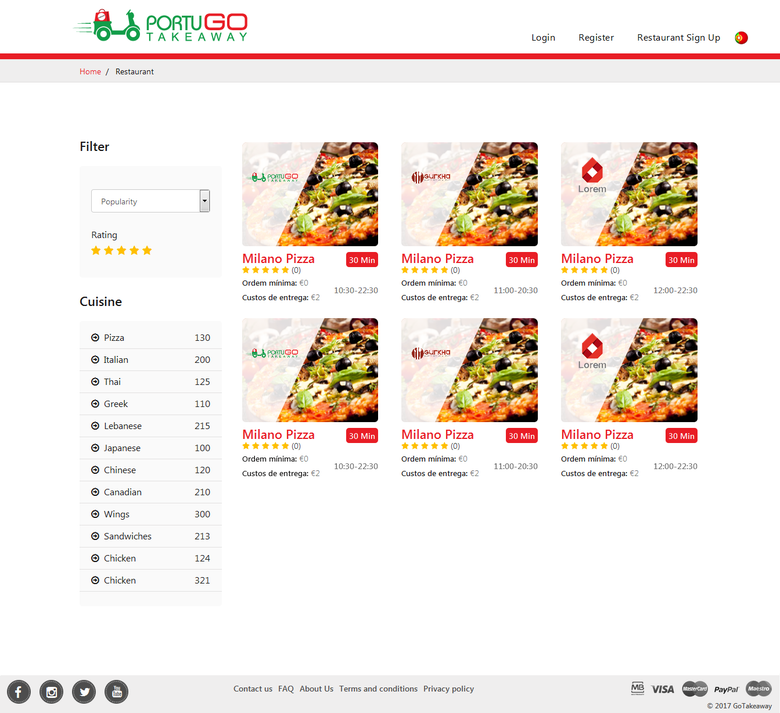 Restaurant  food ordering website