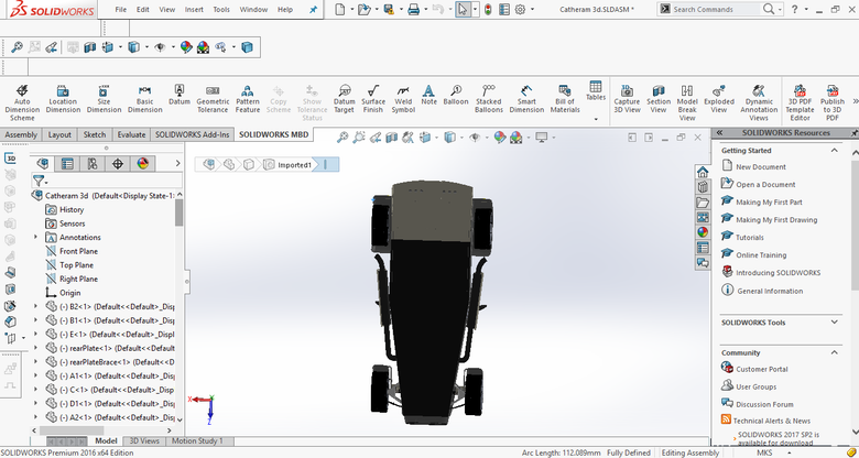 Modeling in the solidworks