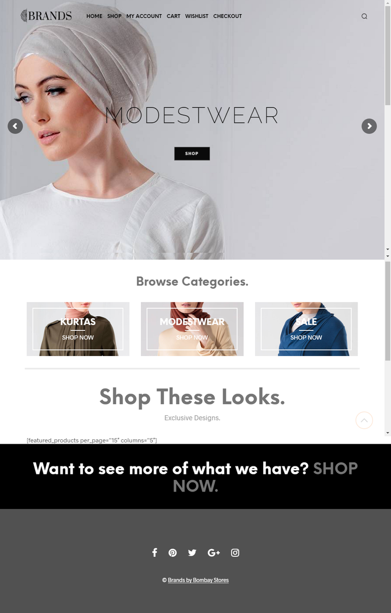 website for a clothing store