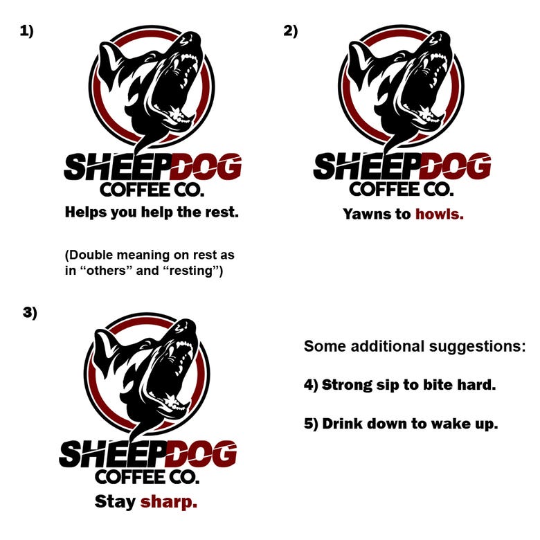 Contest Winner #1 - Slogan for Sheepdog Coffee Co.
