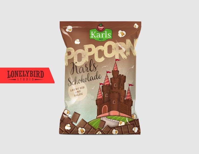 Packaging design for Chocolate Popcorn